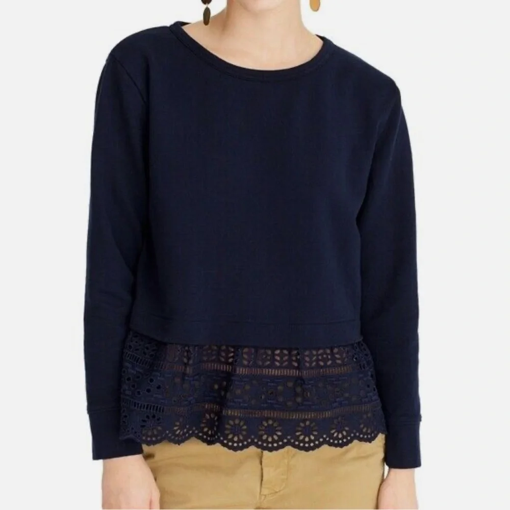 J. Crew Eyelet-hem sweatshirt